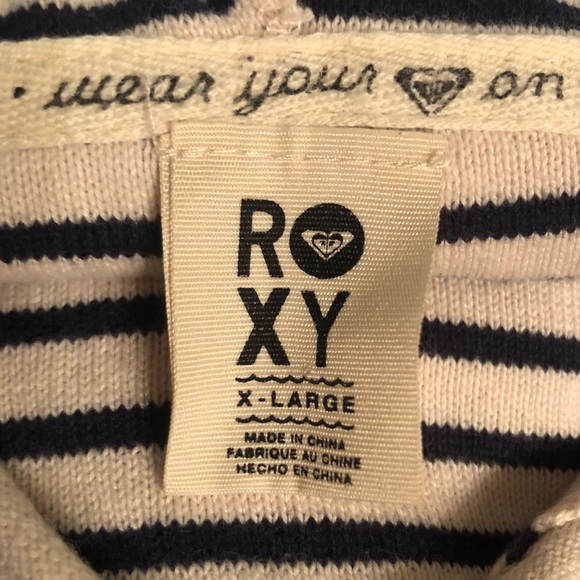 Roxy Blue & White Striped Hoodie size X-Large - Picture 2 of 12
